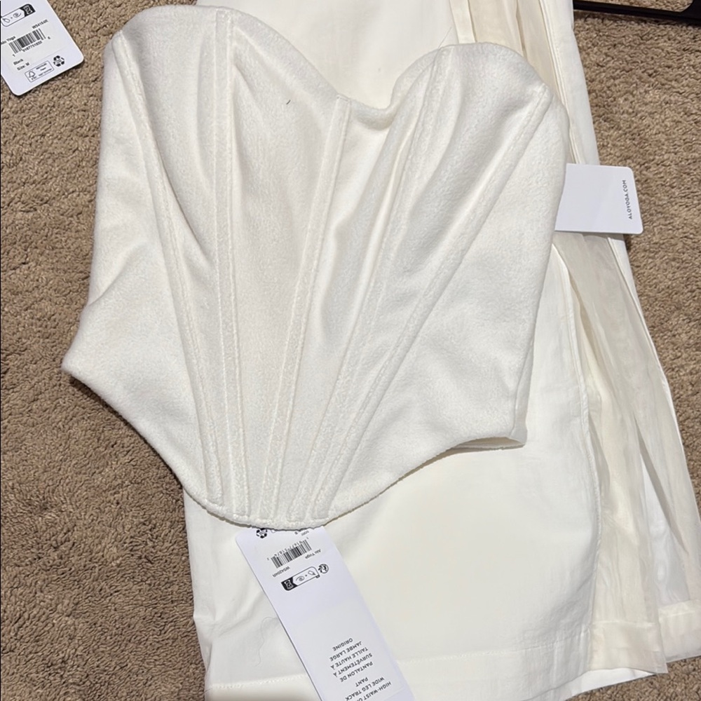 ALO Corset and Ivory High-Waist Pants NEW